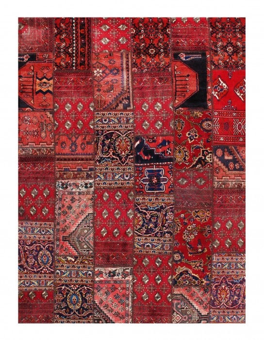 Red Persian Patch work 6 x 8: Red Persian Patch work 6 x 8 - , Bakhtiari, Hand-Knotted, Lamb's Wool, 300 -D08415- 862.This item is part of our fine auction collection which includes many fine home accessories including antique