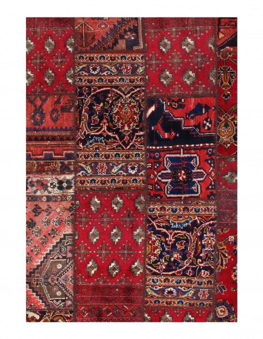 Red Persian Patch work 6 x 8 - 2