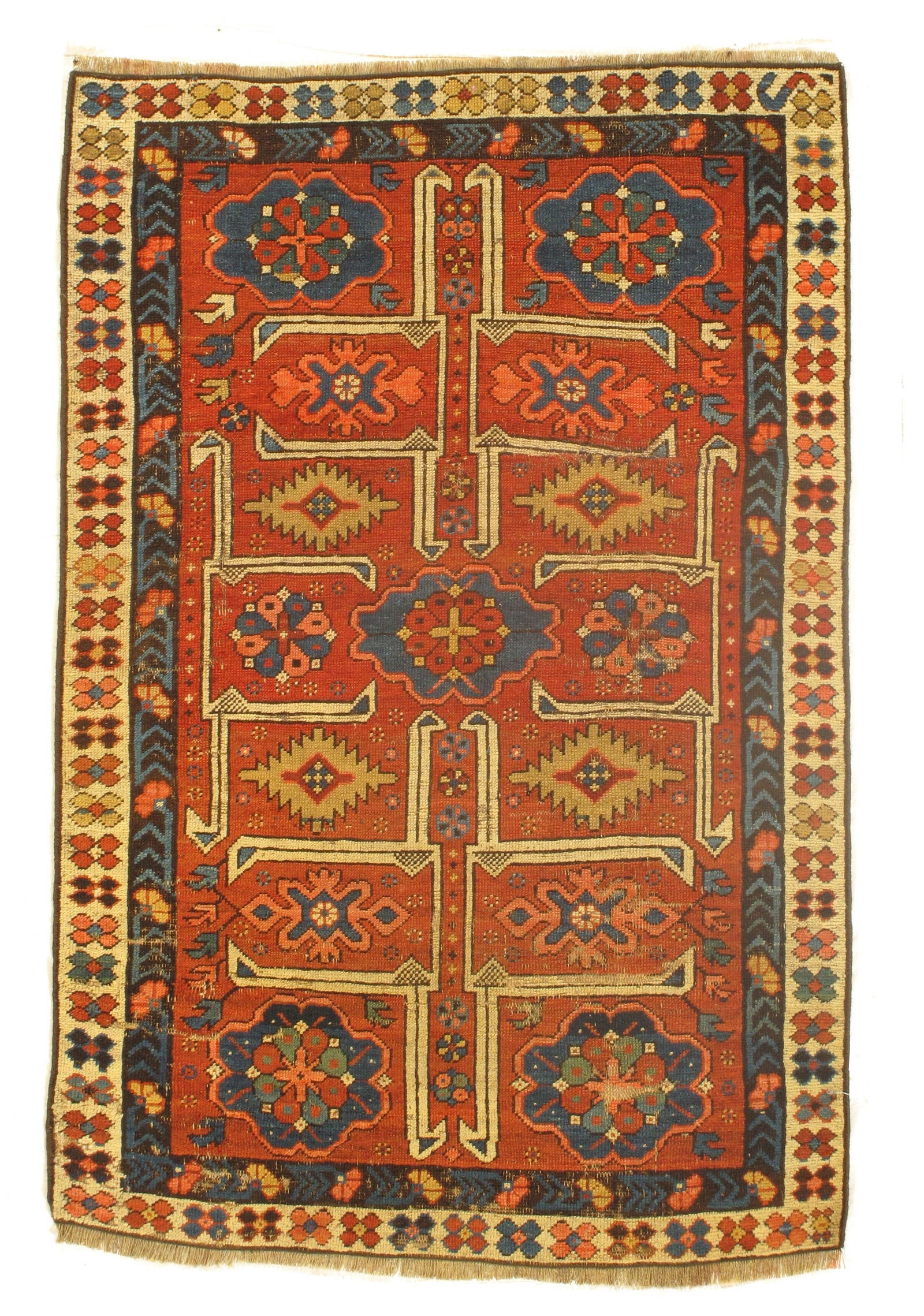 Fine Antique Caucasian Kazak 3'3"X 4'7" (1 of 3)