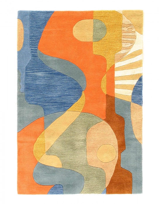 Fine Hand Tufted Abstract rug 4' X 6' (1 of 4)