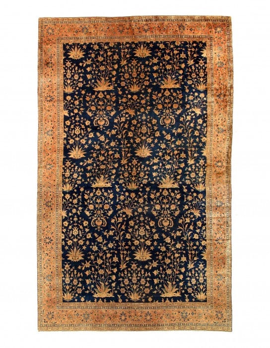 Navy Blue Fine Hand knotted Antique larestan 11'X 24': Navy Blue Fine Hand knotted Antique larestan 11'X 24' - 1920, All Over, Hand-Knotted, Lamb's Wool, 300 -D11985- 862.This item is part of our fine auction collection which includes many fine home acces