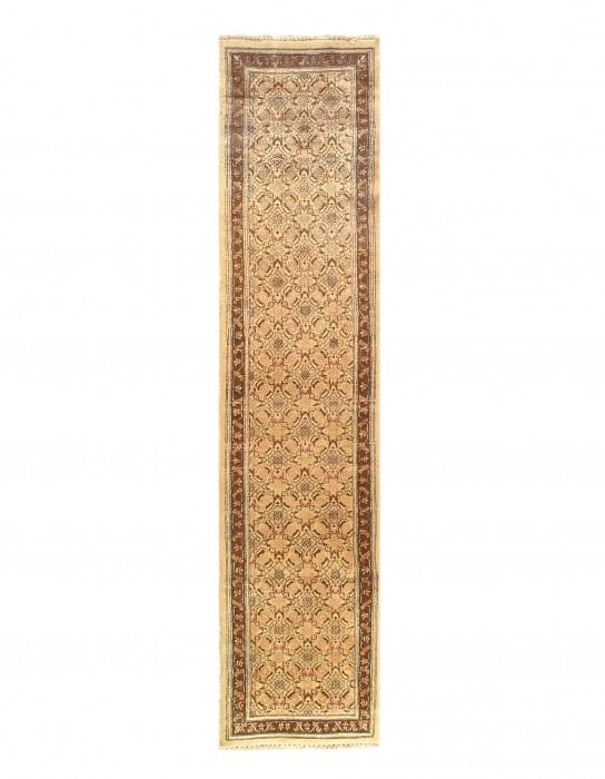 Beige Color Fine hand knotted Moud runner 2'6'' X 11'6 (1 of 3)