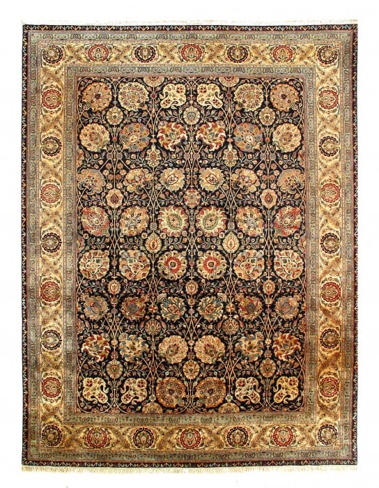 Black Color Fine Hand Knotted Agra Rug 9'1'' X 12' (1 of 9)