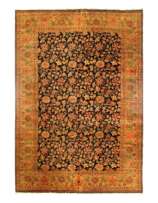 Black Color Fine Hand Knotted Agra Rug 12'2'' X 18'2'' (1 of 3)