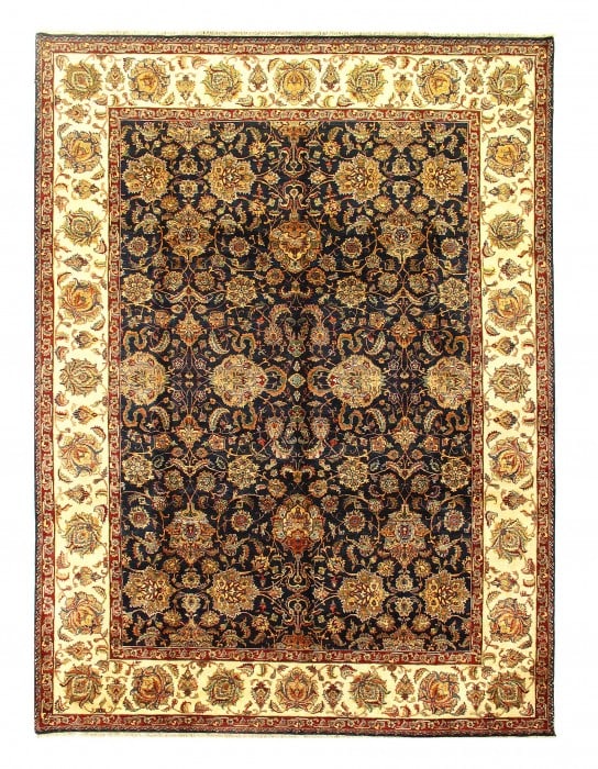 Navy Blue Fine Hand Knotted Agra 9' X 12'7'' (1 of 9)