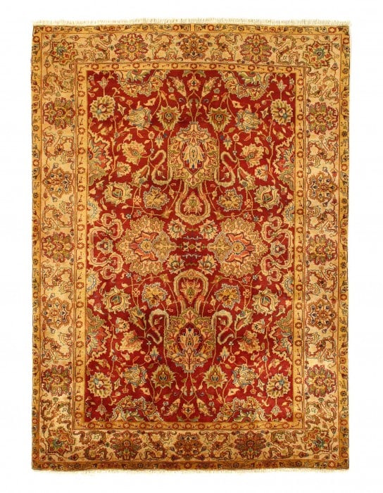 Red color Fine Hand knotted Agra rug 5'11'' X 6'11'' (1 of 4)