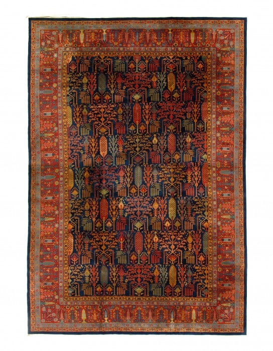 Navy Blue Antique Agra 12' X 17'6'': Navy Blue Antique Agra 12' X 17'6'' - VINTAGE, Agra, Hand-Knotted, Lamb's Wool, 300 -D10519- 862.This item is part of our fine auction collection which includes many fine home accessories including an