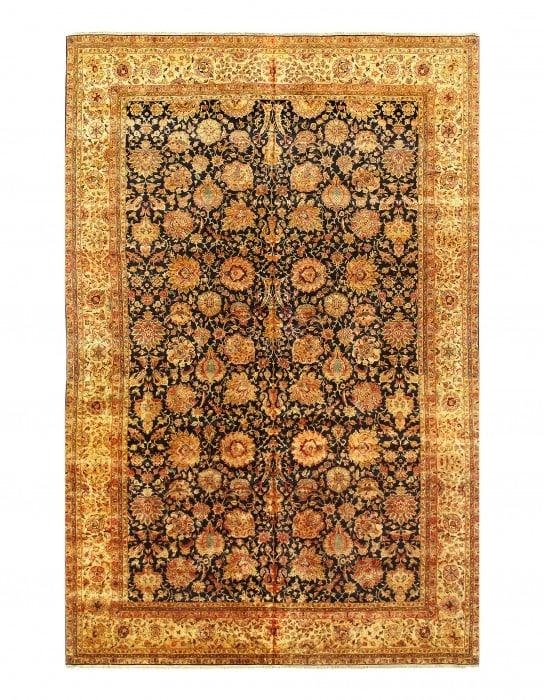 Navy Blue Hand Knotted Agra 12' X 18': Navy Blue Hand Knotted Agra 12' X 18' - New, Agra, Hand-Knotted, Lamb's Wool, 300 -26051- 862.This item is part of our fine auction collection which includes many fine home accessories including antiq