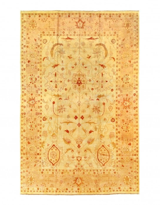 Beige color hand khotted fine Agra 12' X 18' (1 of 9)