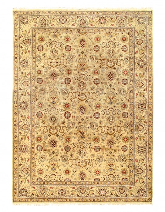 Beige Fine Hand Knotted Agra Rug 10' X 14' (1 of 3)