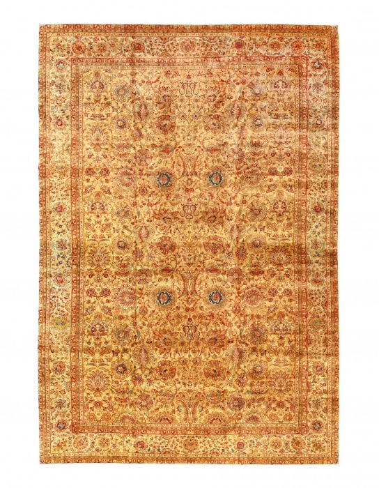 Gold Color Fine Hand Knotted Agra Rug 12' X 18' (1 of 9)
