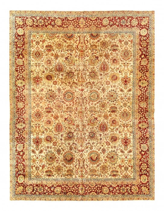 Ivory Fine Hand Knotted Agra 12' X 16': Ivory Fine Hand Knotted Agra 12' X 16' - New, Agra, Hand-Knotted, Lamb's Wool, 300 -D10089- 862.This item is part of our fine auction collection which includes many fine home accessories including ant