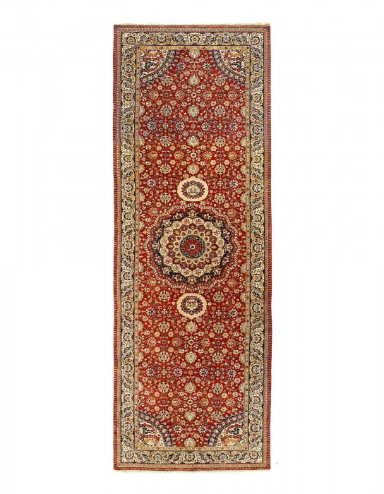 Fine Hand Knotted Indian Agra runner 6'1''X 18' (1 of 9)