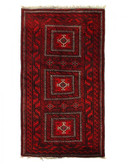 Afghan Baluch Wool Rug 3'9"X 6'7": Afghan Baluch Wool Rug 3'9"X 6'7" - CIRCA 1990, Afghan, Hand-Knotted, Lamb's Wool, 300 -51648- 862.This item is part of our fine auction collection which includes many fine home accessories including