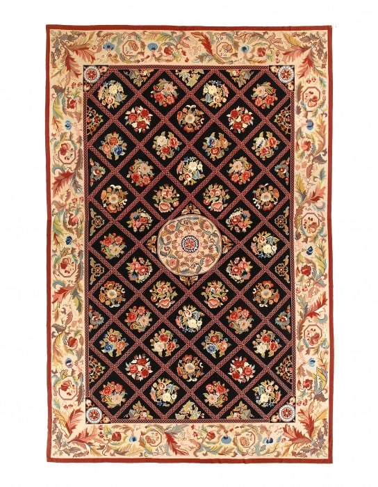 Black Color Fine Hand Knotted Abusson 11'6'' X 17'6'': Black Color Fine Hand Knotted Abusson 11'6'' X 17'6'' - , Abussan, Hand-Knotted, Flat Weave, 300 -D11491- 862.This item is part of our fine auction collection which includes many fine home accessories