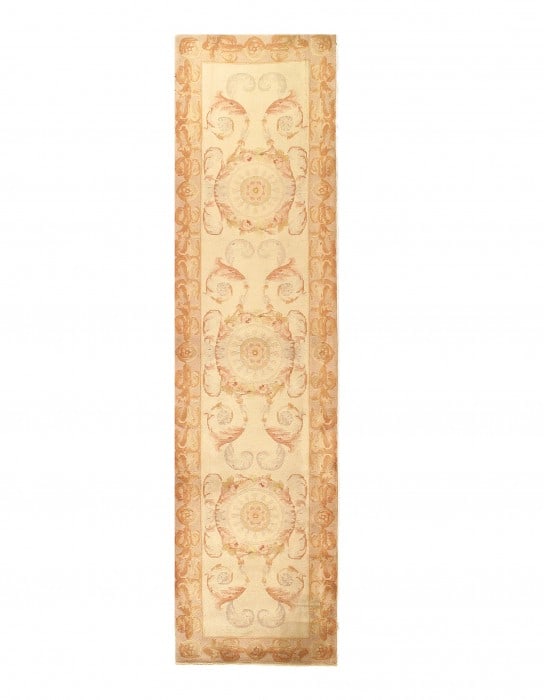 Beige Color Fine Hand-Knotted Abusson Runner 2'7'' X 10': Beige Color Fine Hand-Knotted Abusson Runner 2'7'' X 10' - New, Abussan, Hand-Knotted, Lamb's Wool, 300 -25568- 862.This item is part of our fine auction collection which includes many fine home acces