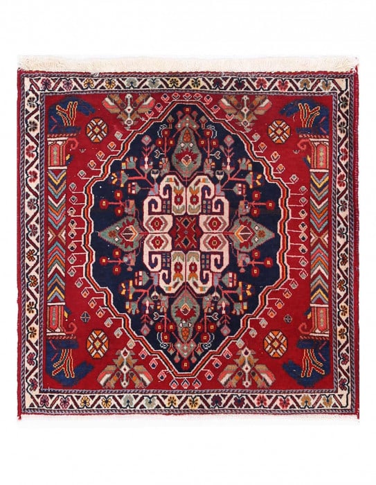 Fine Hand knotted Persian square Abadeh rug 2'1" X 2'1": Fine Hand knotted Persian square Abadeh rug 2'1" X 2'1" - circa 190, Abadeh, Hand-Knotted, Lamb's Wool, 300 -D13551- 862.This item is part of our fine auction collection which includes many fine home