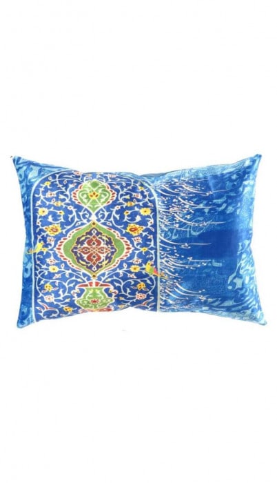 Traditional Calligraphy Velvet Pillow 16'' X 24'': Traditional Calligraphy Velvet Pillow 16'' X 24'' - New, Isfahan, N/A, Velvet Silk, 300 -TIR 257- 862.This item is part of our fine auction collection which includes many fine home accessories includi