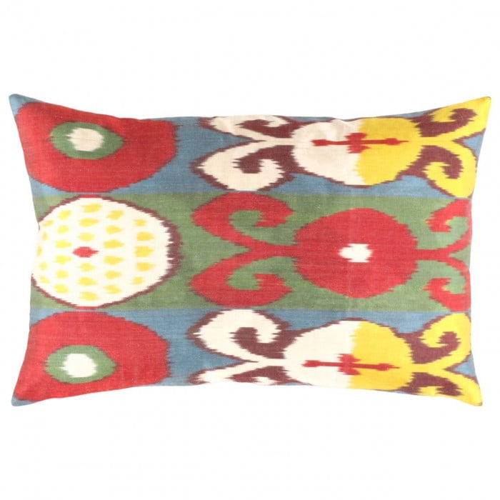 Turkish L Blue Silk Ikat pillow 16' x 24": Turkish L Blue Silk Ikat pillow 16' x 24" - New, Ikat, Handmade , Pure Silk, 300 -TI 64- 862.This item is part of our fine auction collection which includes many fine home accessories including antiqu