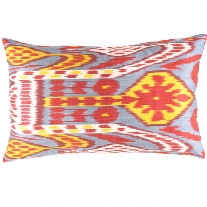 Gray Color Turkish Silk ikat pillow 16"X24" (1 of 2)