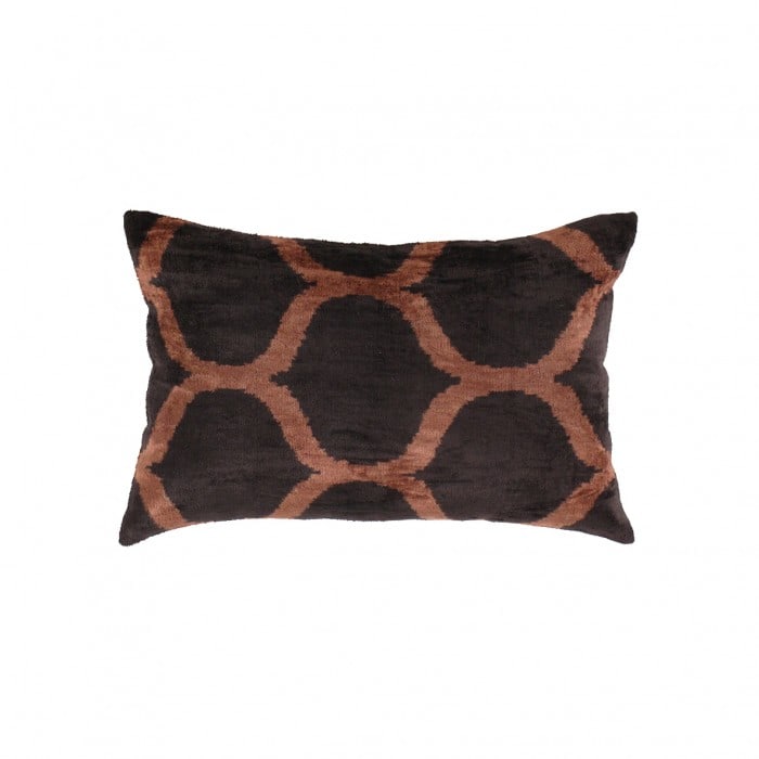 TI 310 Brown Designer Velvet Ikat Pillow: TI 310 Brown Designer Velvet Ikat Pillow - New, Ikat, Handmade, Velvet Silk, 300 -TI 310- 862.This item is part of our fine auction collection which includes many fine home accessories including antiq