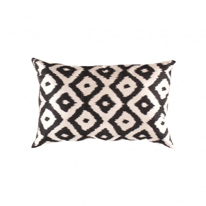 TI 253 Black Decorative Accent Ikat Pillow 16'' X 24'' (1 of 2)