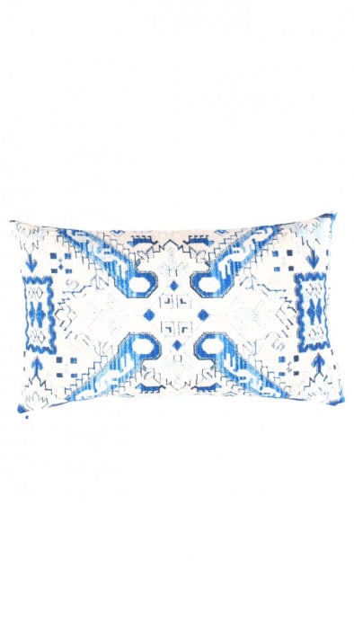 Light Blue Silk Turkish Pillow 16"x24" (1 of 2)