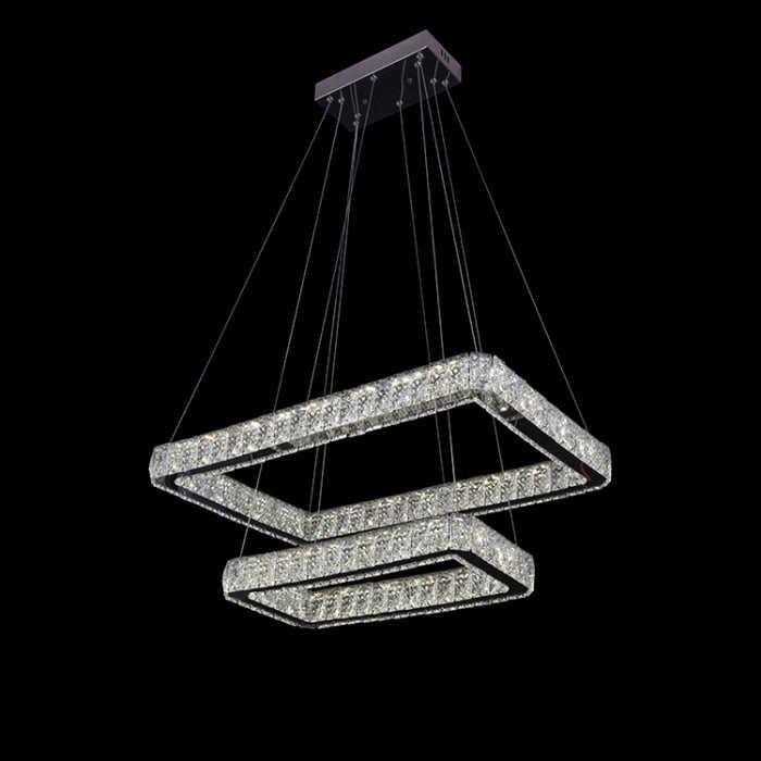 Rectangle Ring Crystal Pendant Lamp Modern Crystal Chandelier Lighting: Rectangle Ring Crystal Pendant Lamp Modern Crystal Chandelier Lighting - 0, Modern, N/A, Steel-Crystal, 300 -PL3604- 862.This item is part of our fine auction collection which includes many fine home