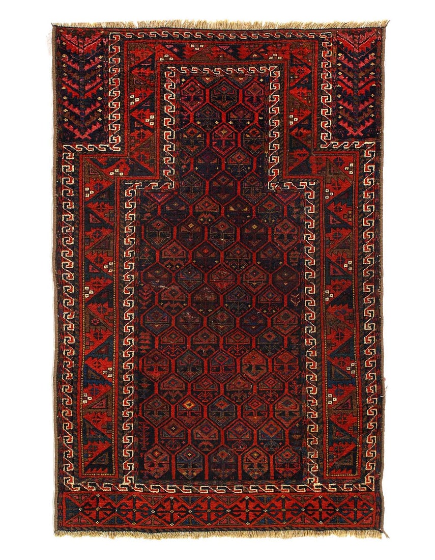 Antique Afghan Baluch Rug 2'11"X 4'6" (1 of 3)
