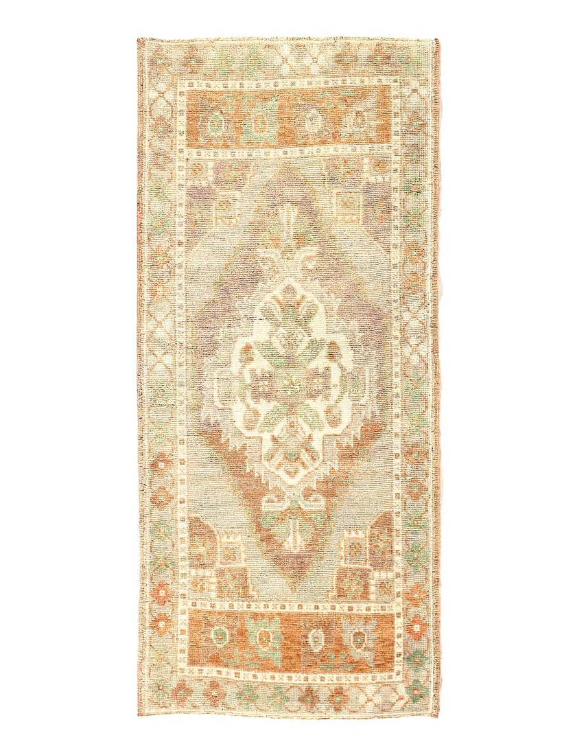 Antique Turkish Oushak Rug 1'9"X 4'1": Antique Turkish Oushak Rug 1'9"X 4'1" - antique, oushak, Hand-Knotted, Lamb's Wool, 300 -D15427- 862.This item is part of our fine auction collection which includes many fine home accessories includin