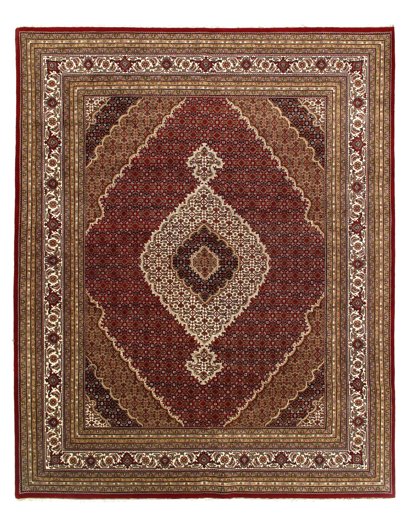 Genuine Tabriz Fish Design Silk & Wool Pile Rug 8'X 10': Genuine Tabriz Fish Design Silk & Wool Pile Rug 8'X 10' - New, Tabriz, Hand-Knotted, Wool & Silk, 300 -D15128- 862.This item is part of our fine auction collection which includes many fine home access