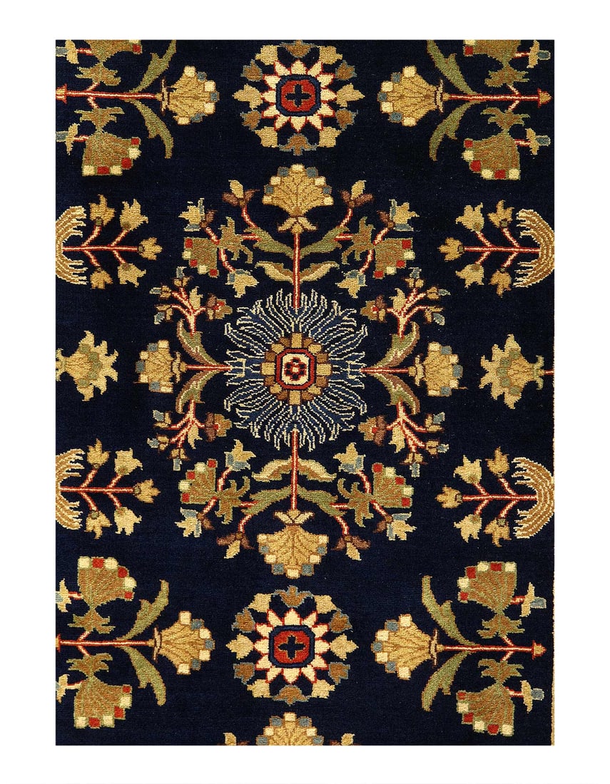 Navy Tabriz Design 4' X 6' - 2