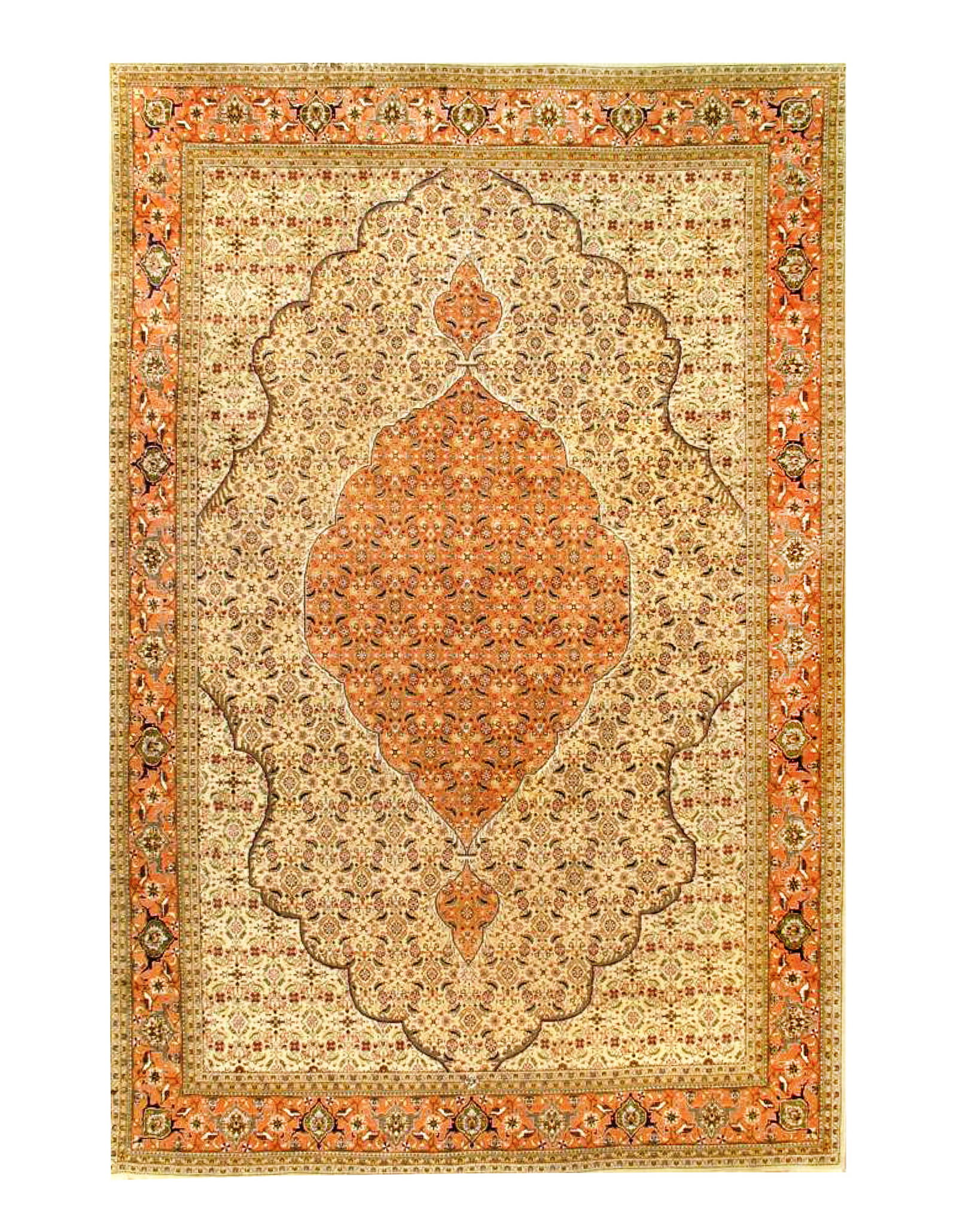 Tan Antique Persian Tabriz 8'2" X 12'6": Tan Antique Persian Tabriz 8'2" X 12'6" - Circa 1910, Tabriz, Hand-Knotted, Wool on Cotton, 300 -D04487- 862.This item is part of our fine auction collection which includes many fine home accessories