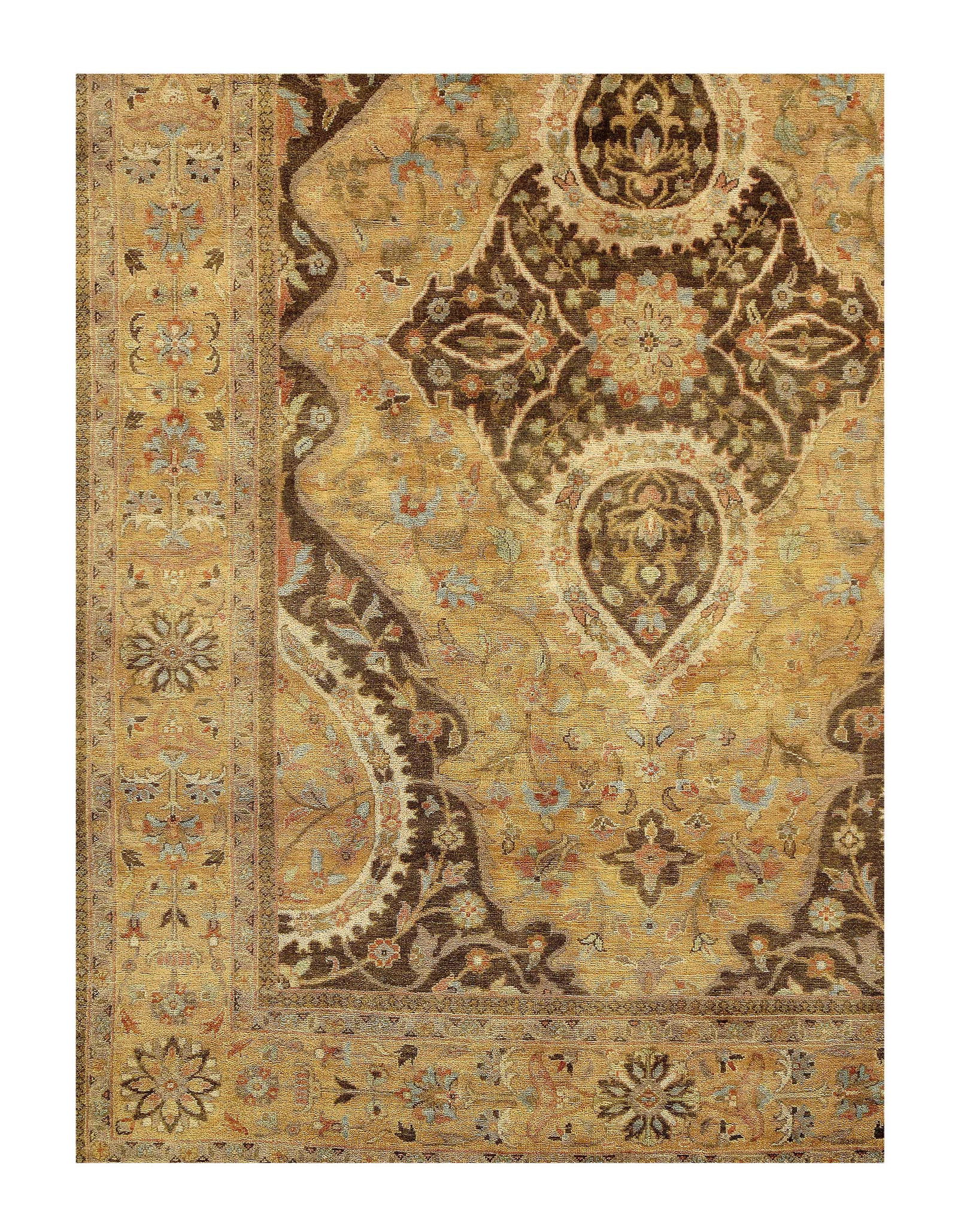 Ivory Tabriz Design 6' X 9' - 2