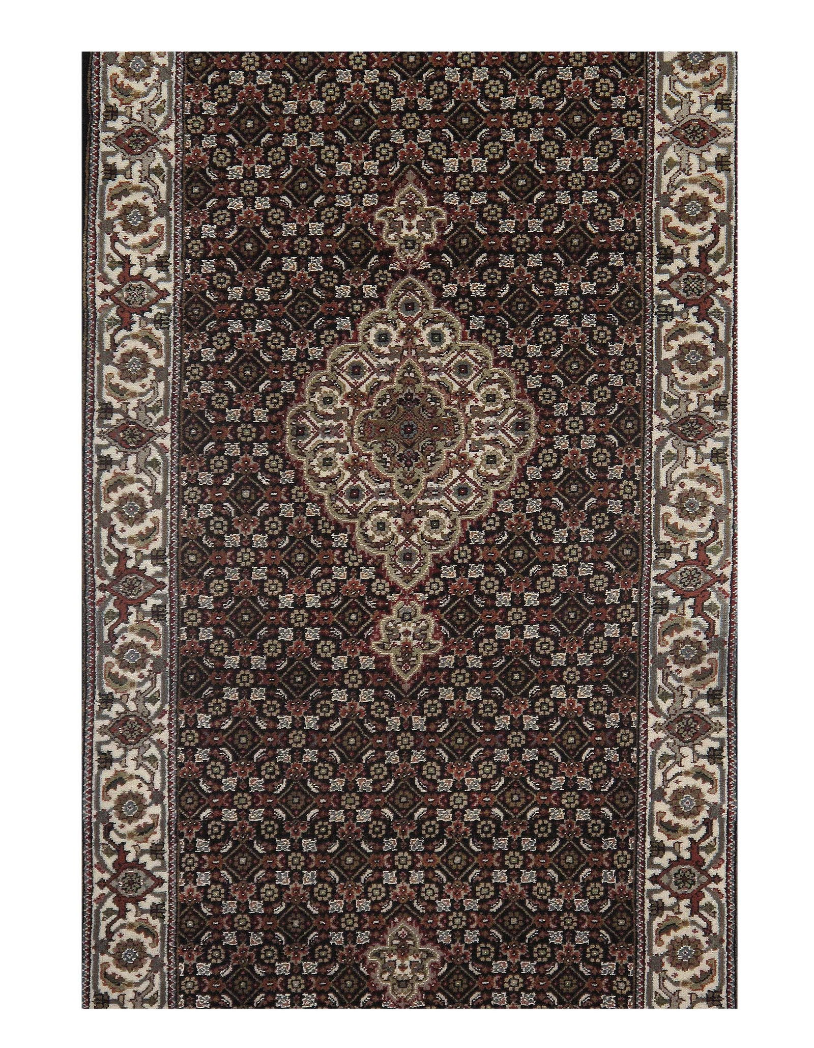 Black Tabriz design Runner 2'5" X 10'3" - 2