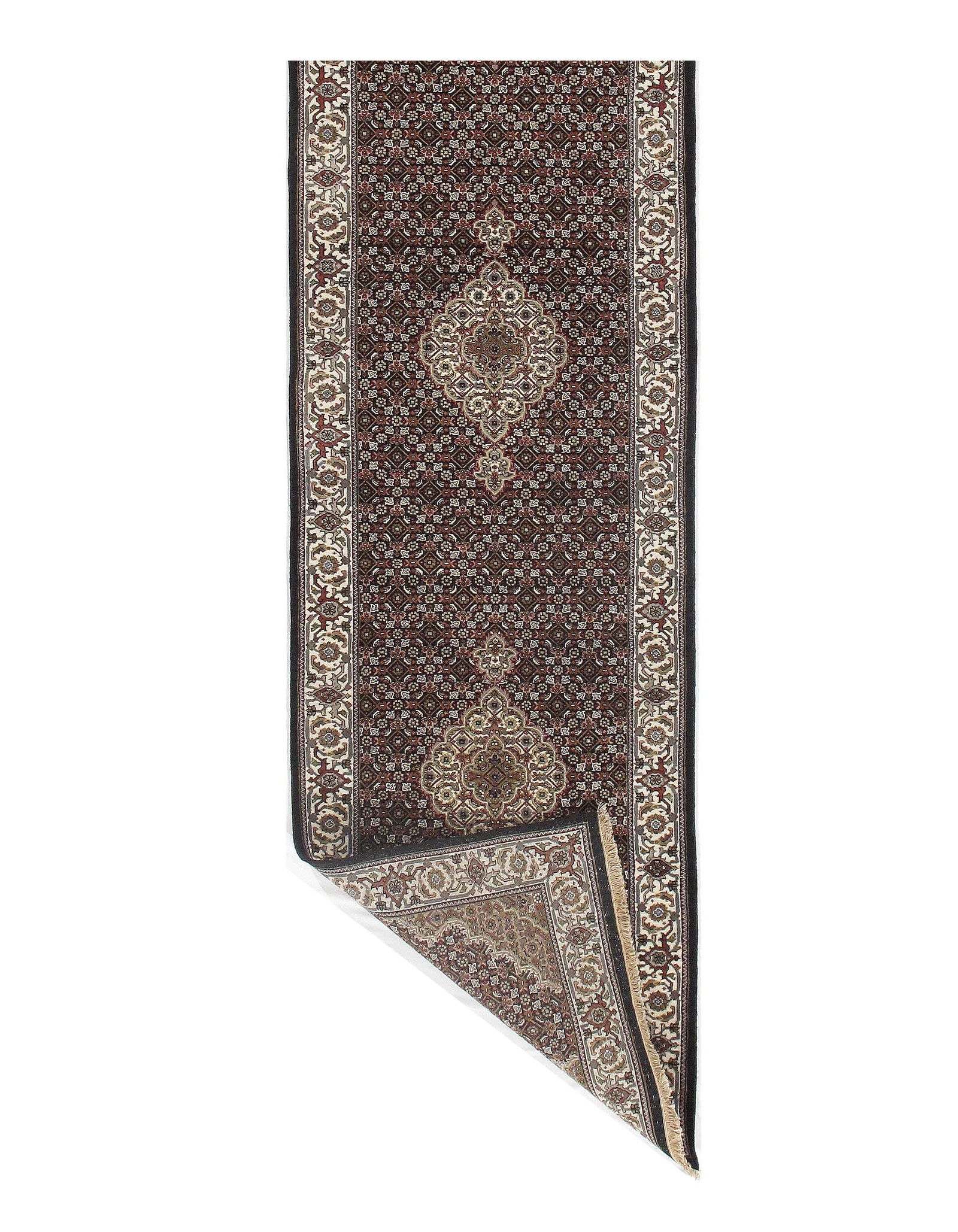Black Tabriz design Runner 2'5" X 10'3" - 3