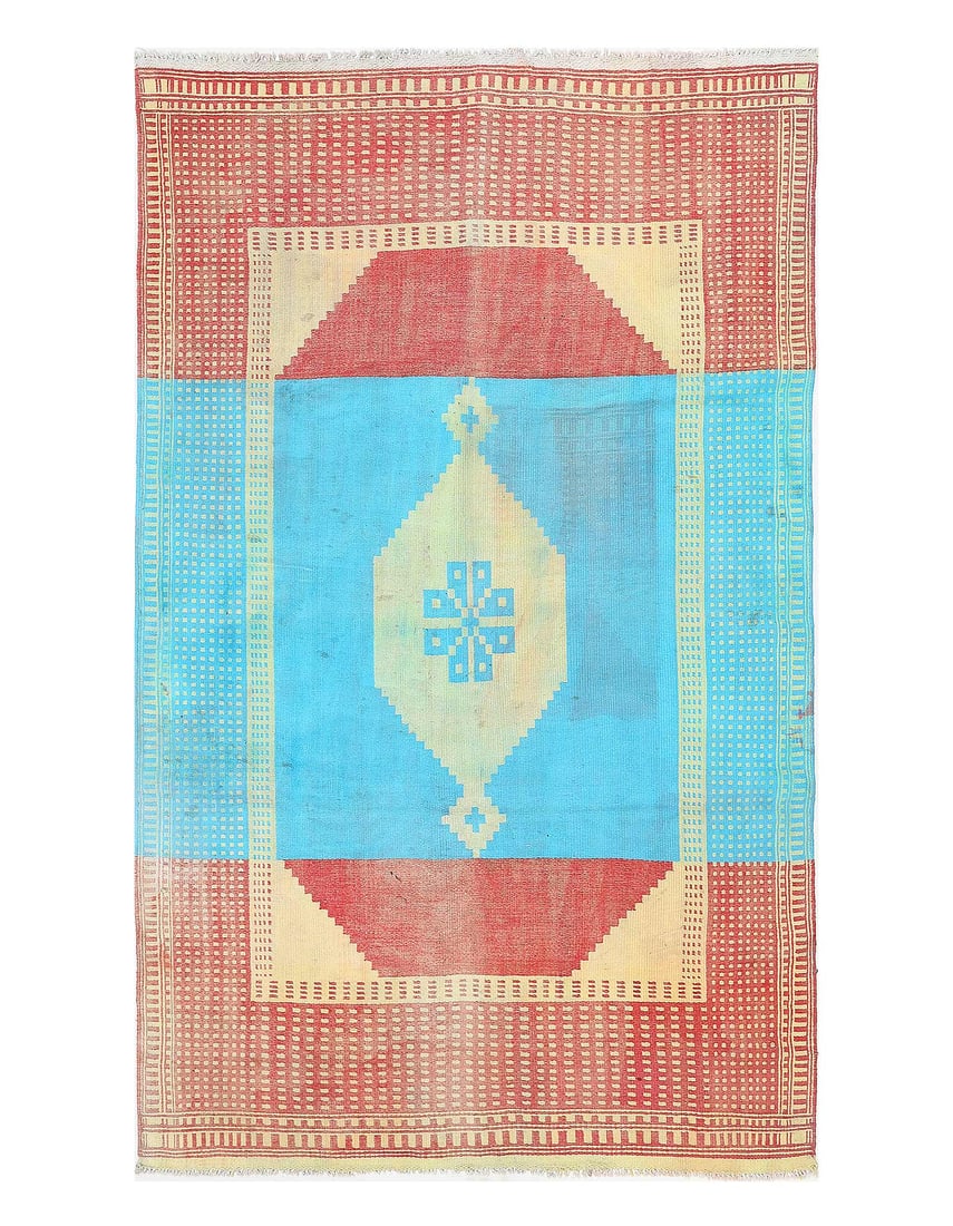 Reversible Persian cotton sumak hand woven rug 6' X 10' (1 of 5)