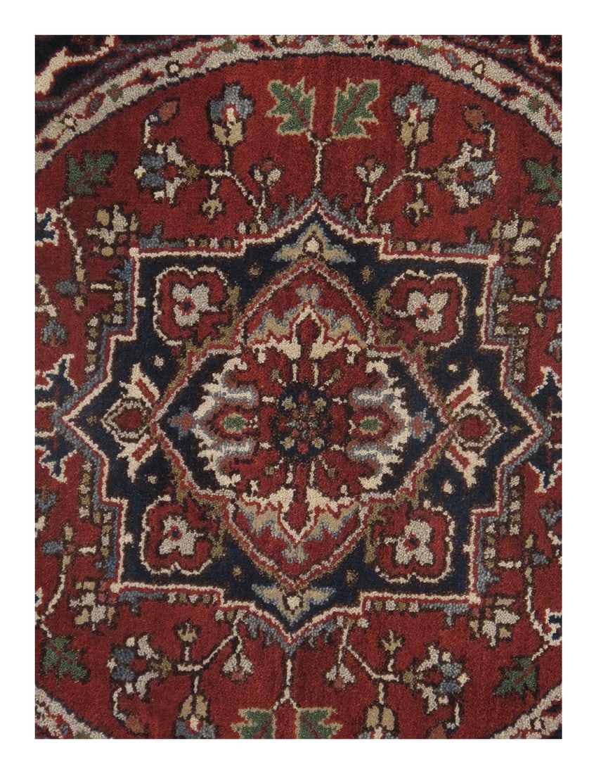 Rust Fine Hand-Knotted Round Serapi Rug 4' X 4' - 2