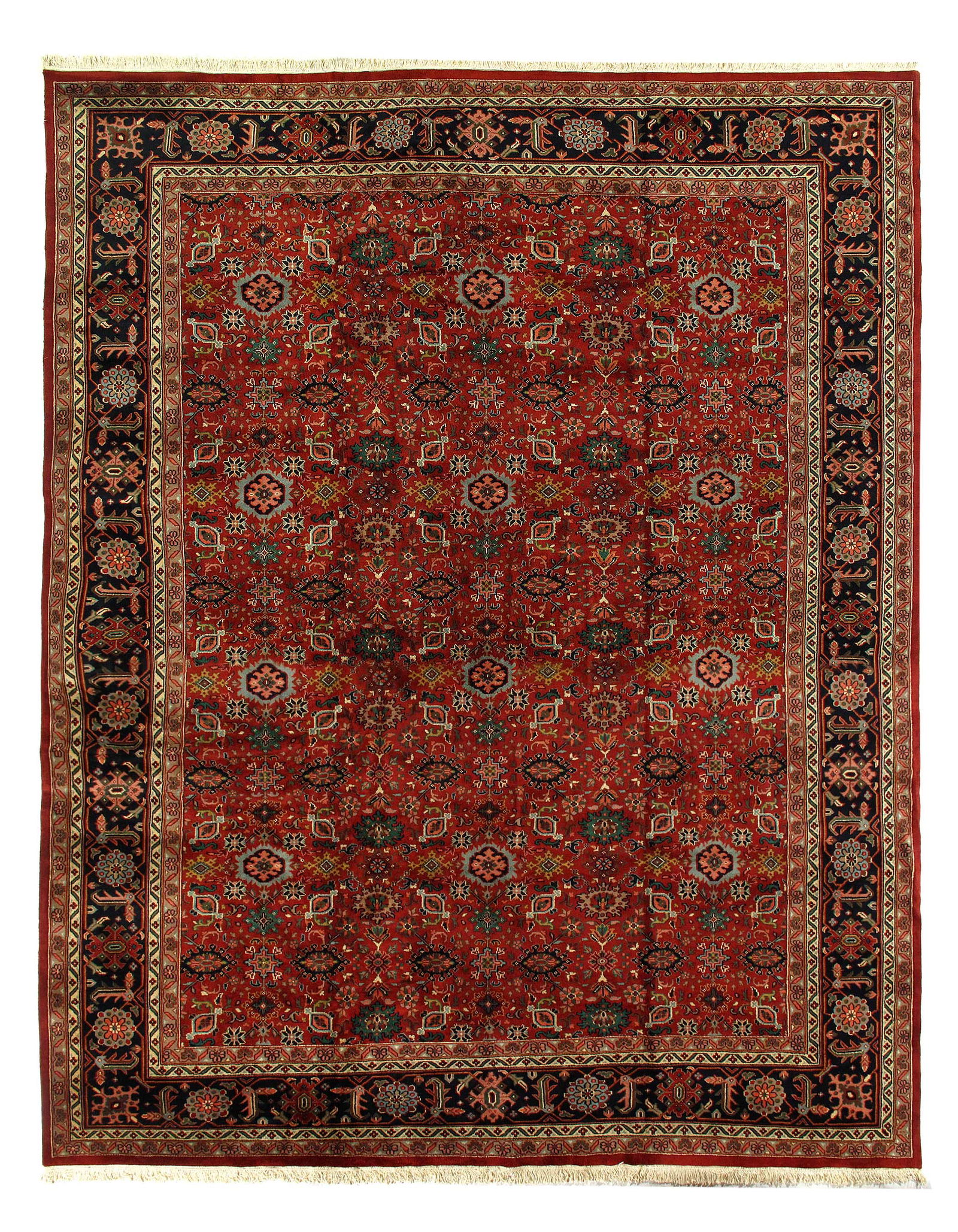 Rust color fine Hand knotted Mahal design 12'x 14'8" (1 of 4)