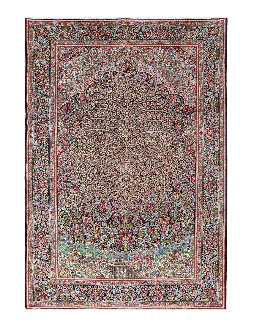 Fine Hand knotted Persian Kerman rug 7'1'' X 10'4'' (1 of 3)