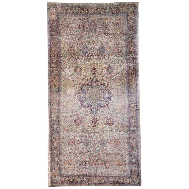 Persian Antique Palace size Lavar Kerman 17'5'' X 38'3'': Persian Antique Palace size Lavar Kerman 17'5'' X 38'3'' - circa 1890, kerman, Hand-Knotted, Lamb's Wool, 300 -D14345- 862.This item is part of our fine auction collection which includes many fine hom