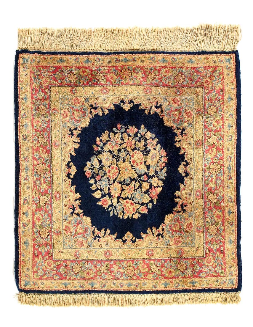 Fine Hand knotted Persian Vintage Kerman Square rug 2'11'' X 3'2'' (1 of 3)