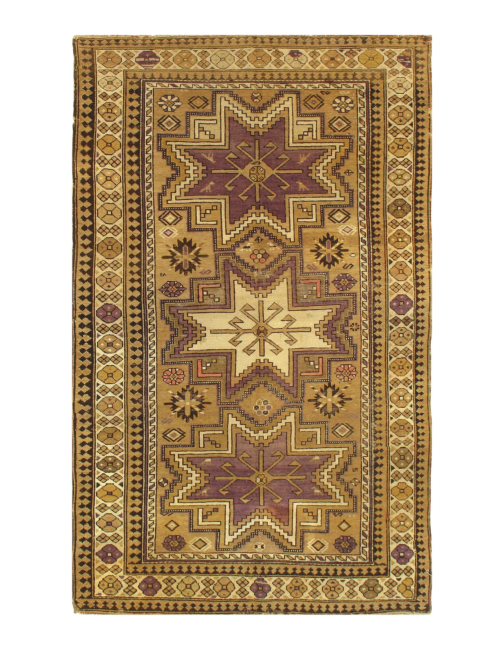 Camel Color Azarbaijan Antique Kazak 4'6'' X 6'9'': Camel Color Azarbaijan Antique Kazak 4'6'' X 6'9'' - Mid 20th Century, Kazak, Hand-Knotted, Lamb's Wool, 300 -36779- 862.This item is part of our fine auction collection which includes many fine home