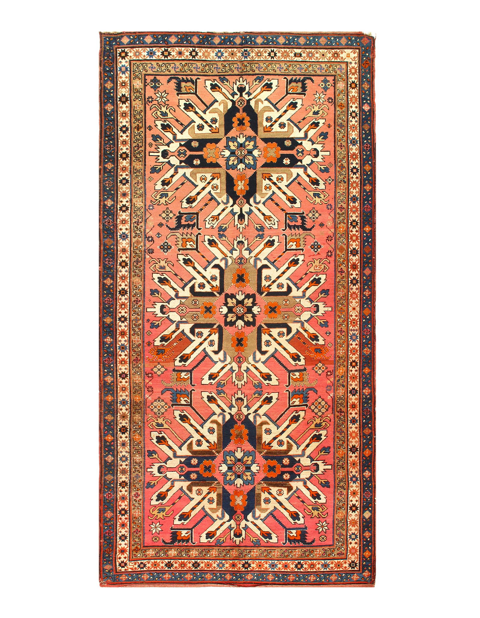 Rust Russain Antique Kazak 4'8'' X 9'9'': Rust Russain Antique Kazak 4'8'' X 9'9'' - , Kazak, Hand-Knotted, Lamb's Wool, 300 -D03324- 862.This item is part of our fine auction collection which includes many fine home accessories including ant