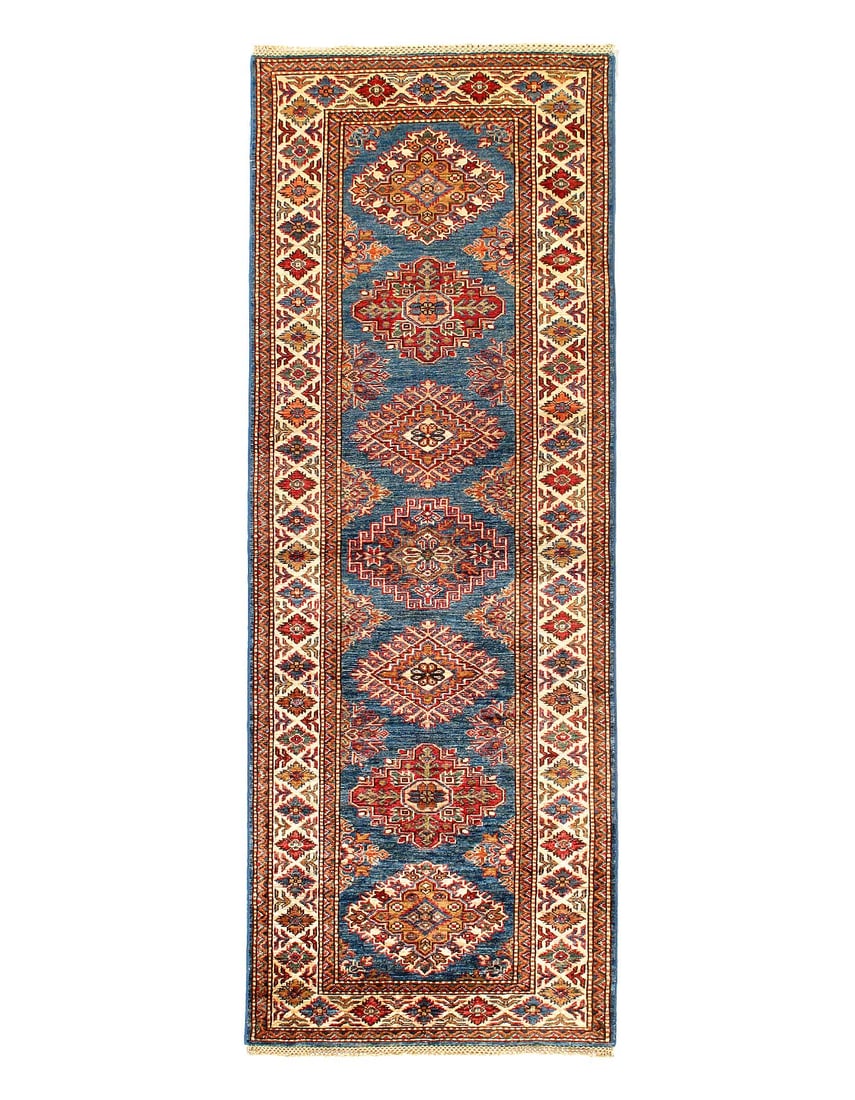 Fine Hand Knotted Kazak runner 3'X 8' (1 of 3)