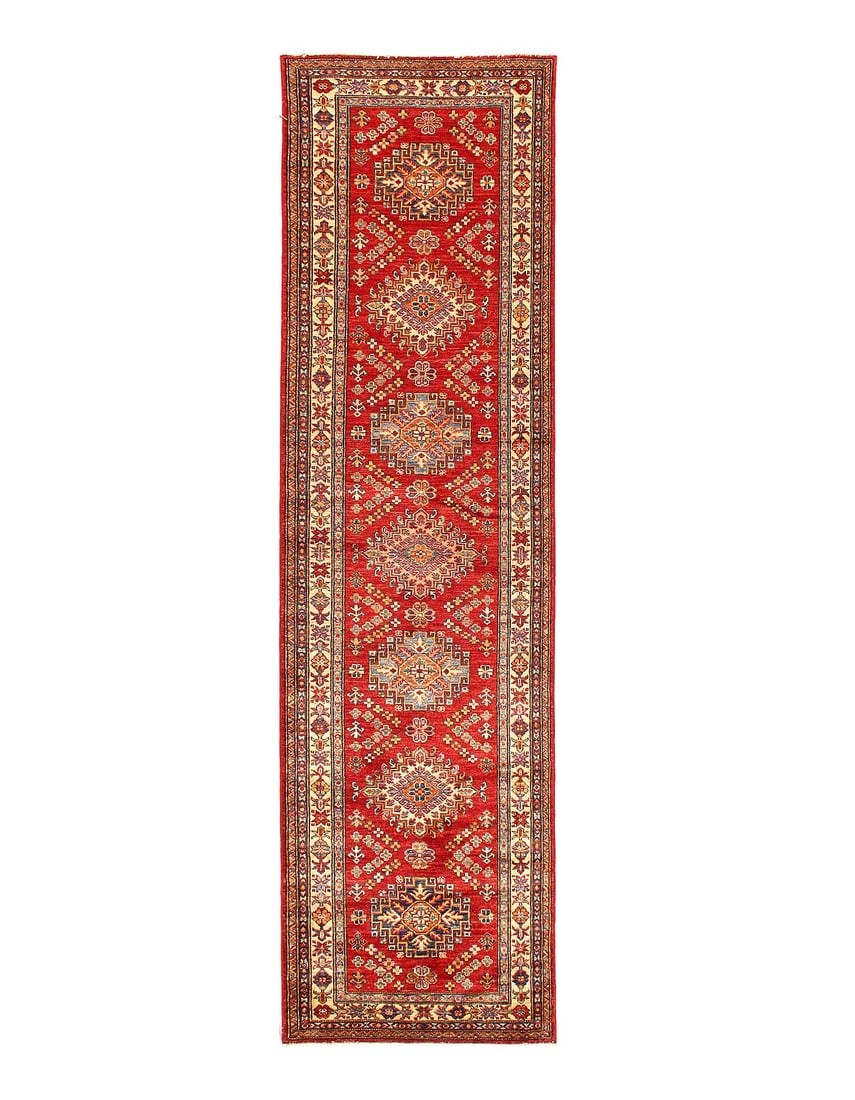 Fine Hand Knotted Kazak runner 2'9"X 9'9": Fine Hand Knotted Kazak runner 2'9"X 9'9" - NEW, Kazak, Hand-Knotted, Lamb's Wool, 300 -D15003- 862.This item is part of our fine auction collection which includes many fine home accessories including