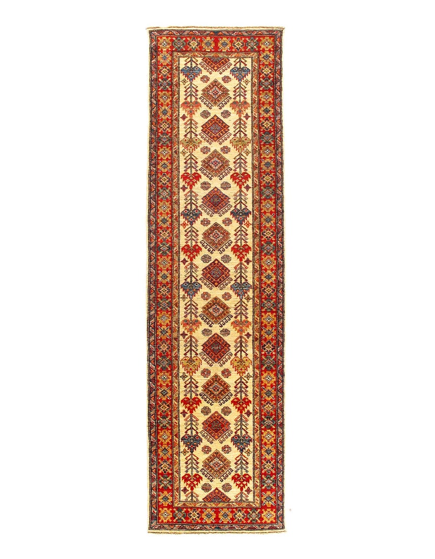 Fine Hand Knotted Kazak runner 2'8"X 10': Fine Hand Knotted Kazak runner 2'8"X 10' - NEW, Kazak, Hand-Knotted, Lamb's Wool, 300 -D15006- 862.This item is part of our fine auction collection which includes many fine home accessories including