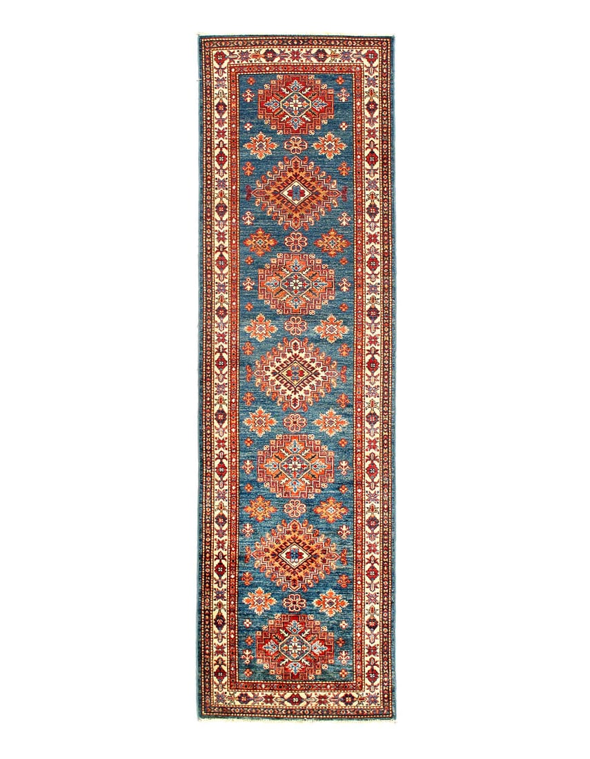 Fine Hand Knotted Kazak runner 2'7"X 9'1": Fine Hand Knotted Kazak runner 2'7"X 9'1" - NEW, Kazak, Hand-Knotted, Lamb's Wool, 300 -D15005- 862.This item is part of our fine auction collection which includes many fine home accessories including