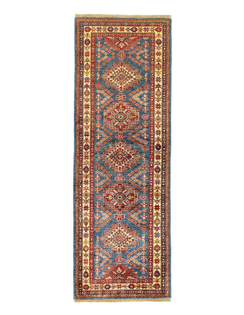Fine Hand Knotted Kazak runner 2'9"X 8'2": Fine Hand Knotted Kazak runner 2'9"X 8'2" - NEW, Kazak, Hand-Knotted, Lamb's Wool, 300 -D15008- 862.This item is part of our fine auction collection which includes many fine home accessories including