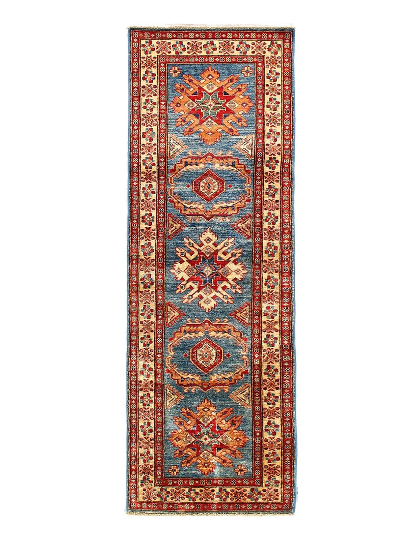 Fine Hand Knotted Kazak runner 2'6"X 7'7" (1 of 3)